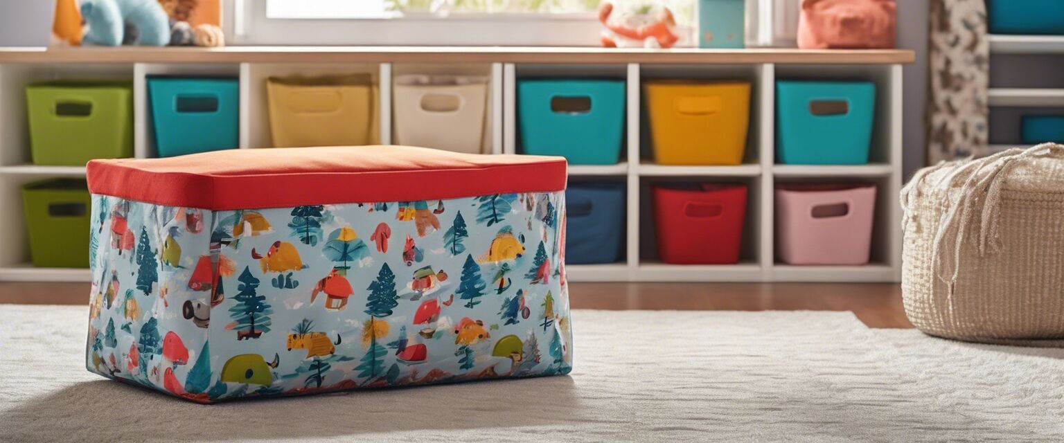 Colorful fabric kids storage bins