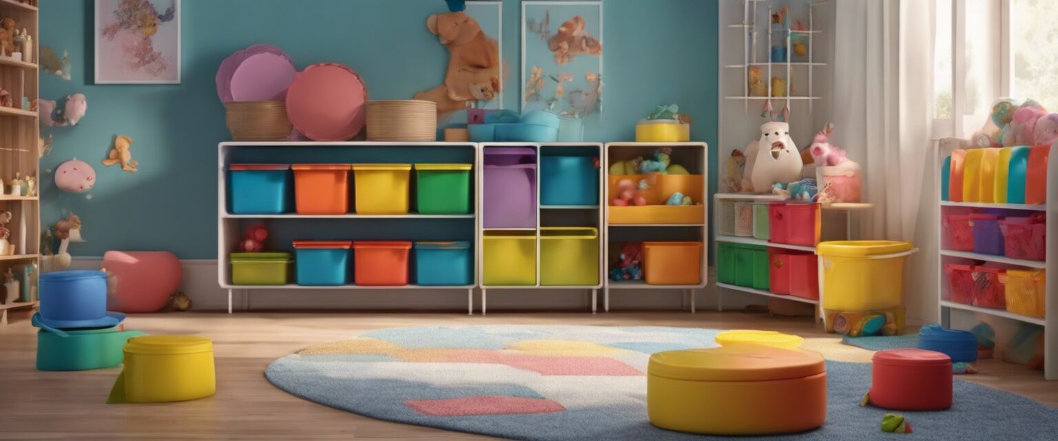 Colorful storage bins for kids