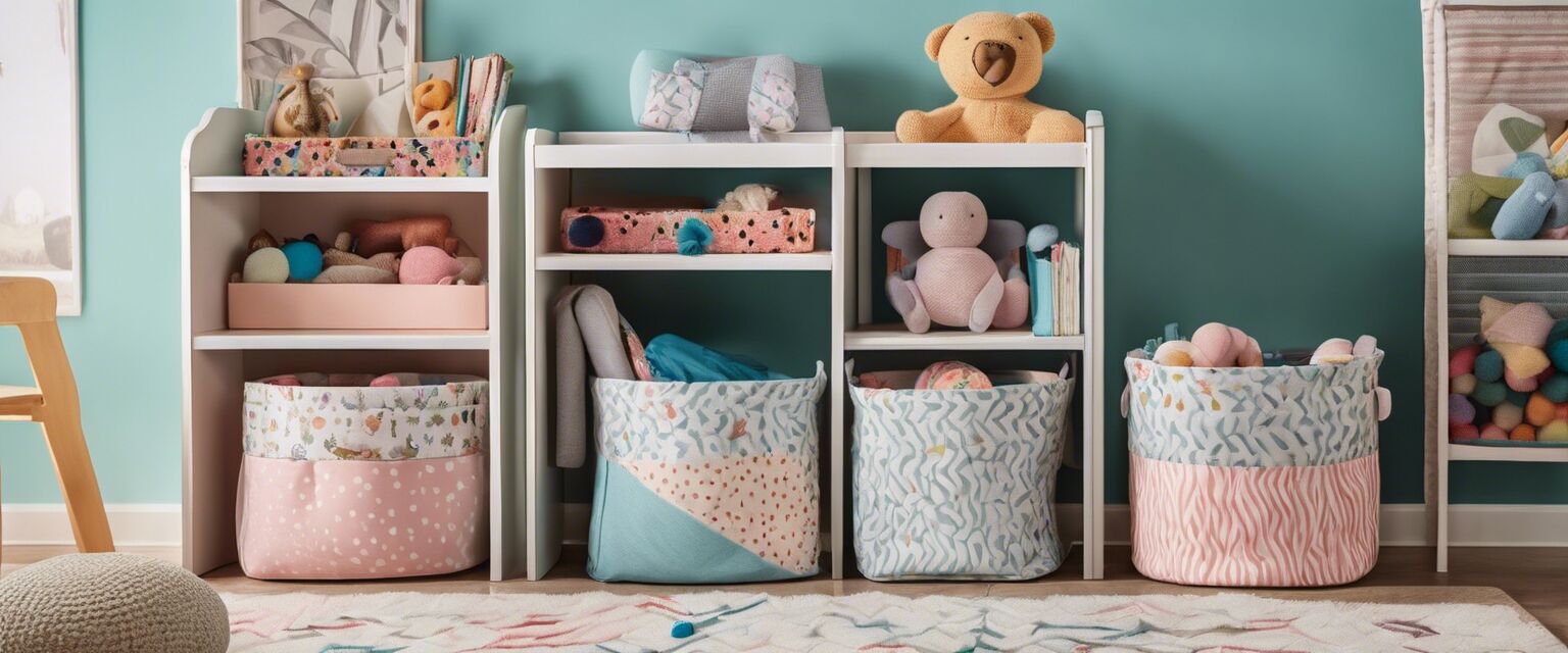 Fabric kids storage bins