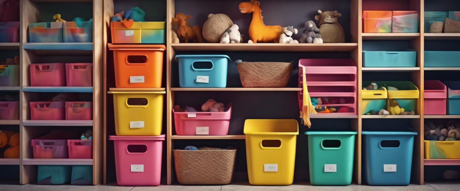 Colorful kids storage bins